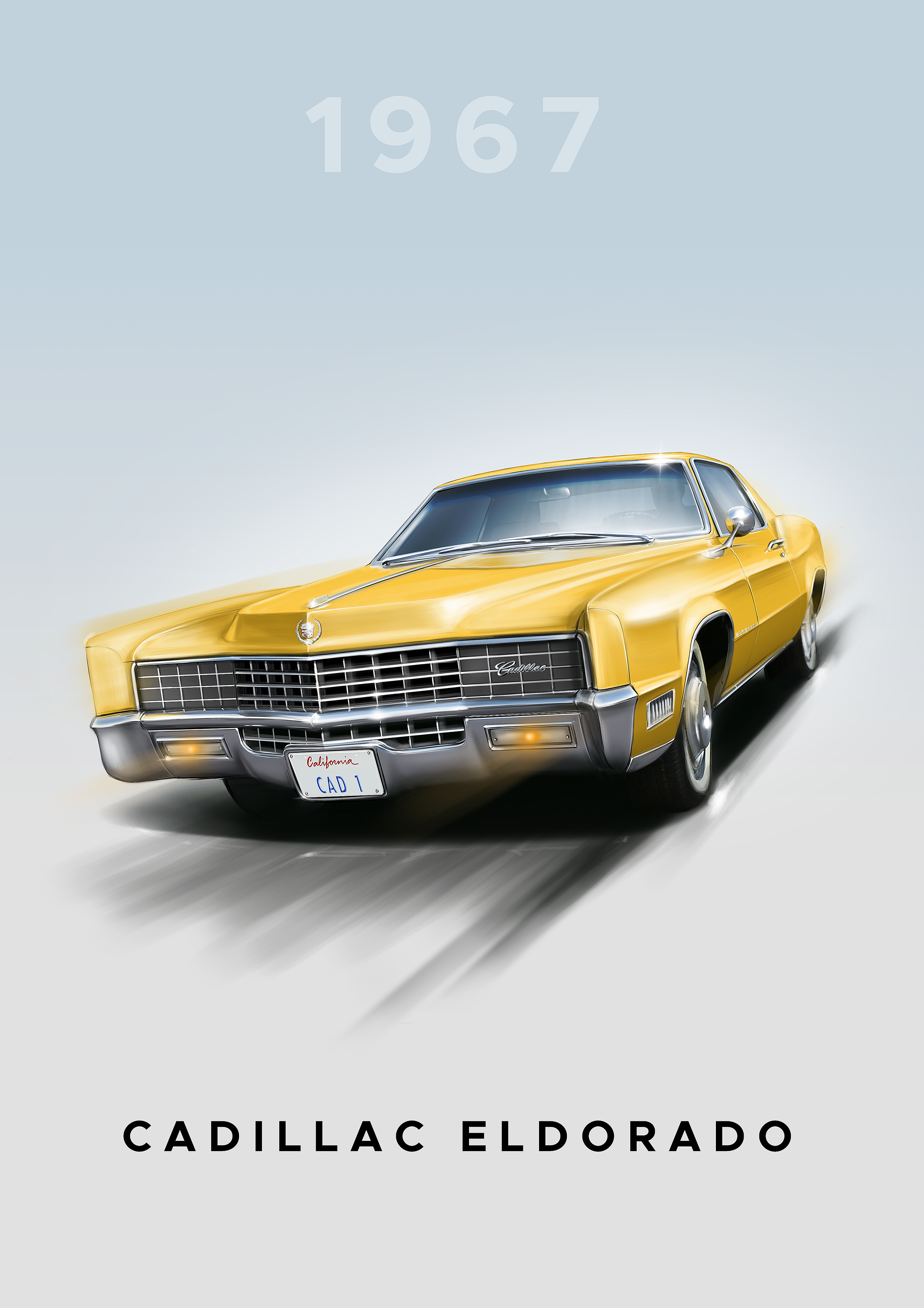 1967 Cadillac Eldorado metal poster artwork